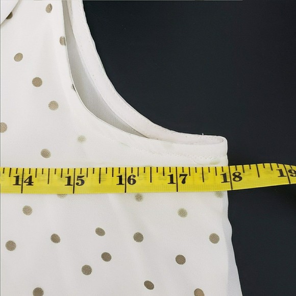 Lauren Conrad Lined Tank Top with Bow Tie Rhinestone Decor and Polka Dots. Small - Picture 7 of 8